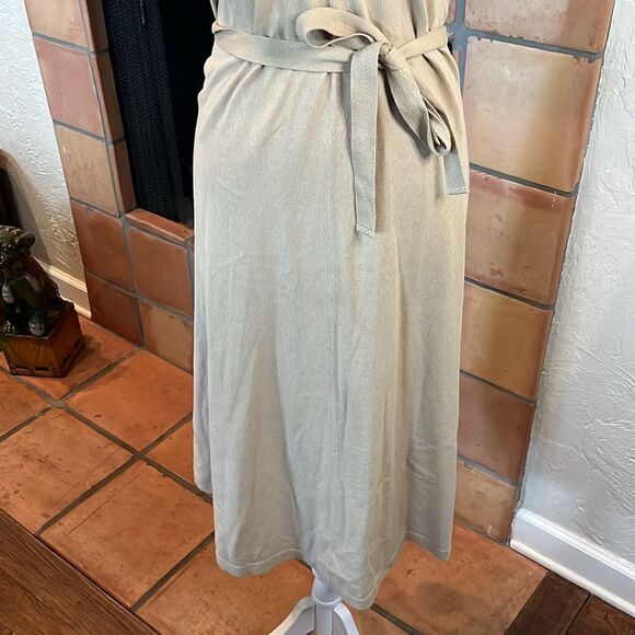 JOSEPH Calico Knit April Midi Belted Dress, size L - Picture 3 of 11